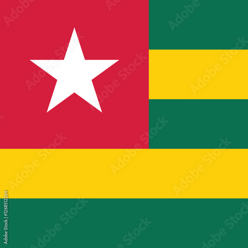 Flag of Togo. Togo square flag icon digital vector illustration