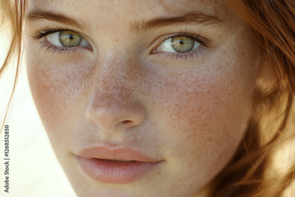 Soft and glowing close-up portrait of a young woman with radiant skin warm natural lighting flawless beauty skincare concept Soft and glowing close-up portrait of a young woman with radiant skin warm natural lighting flawless beauty skincare concept