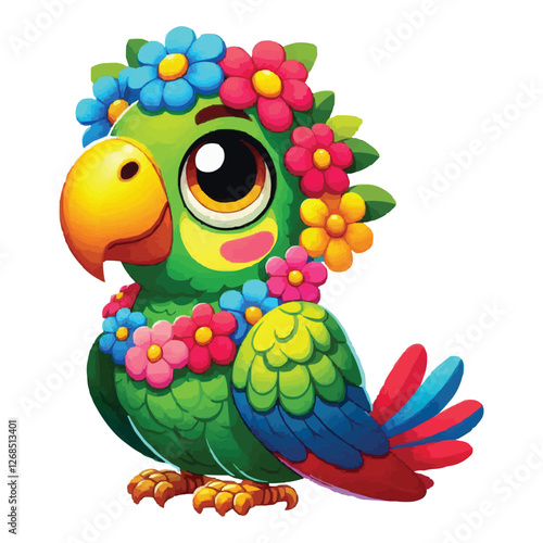 colorful parrot on a white background