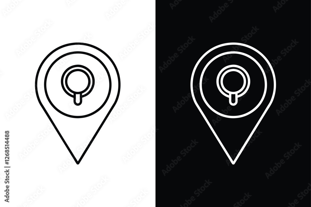 Location Code line icon Vector Illustration black white background Location Code line icon Vector Illustration black white background