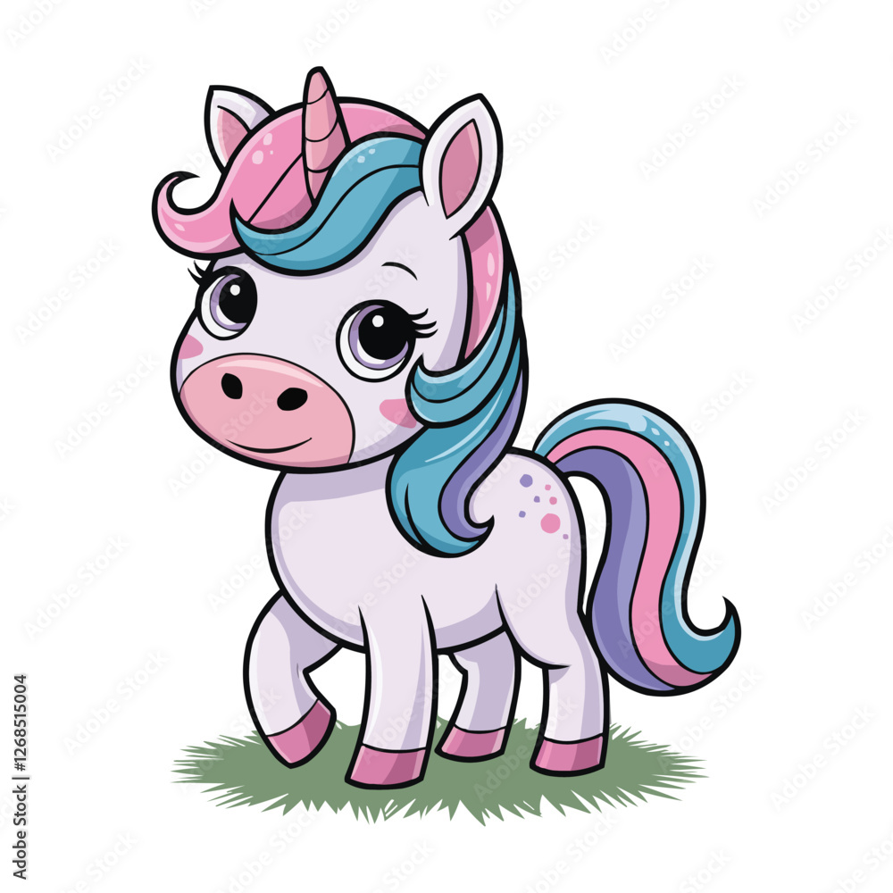 Naklejka premium Cute Unicorn Standing 