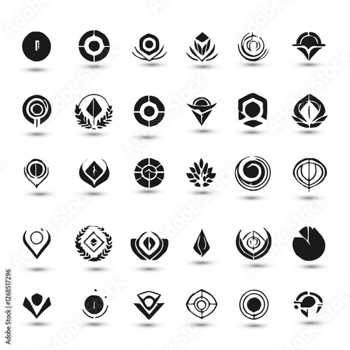 Set collection icon brand identity business logo technology design idea
