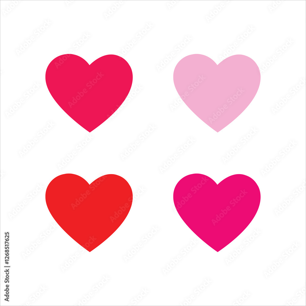 Set of Colorful Hearts on white background Set of Colorful Hearts on white background