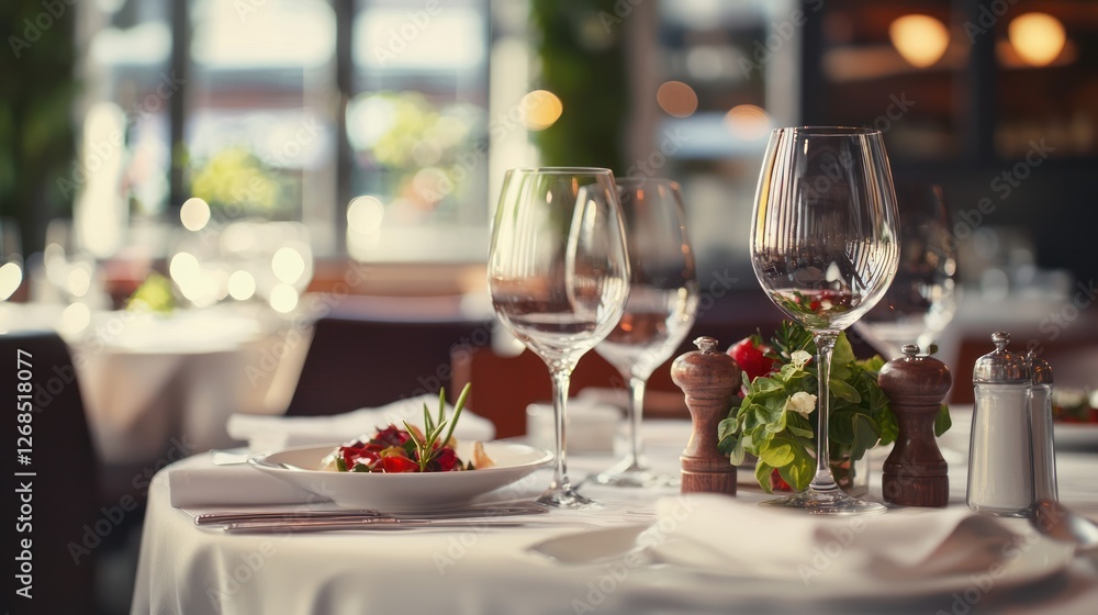 A stylish, modern restaurant menu placed on a table with elegant typography. A stylish, modern restaurant menu placed on a table with elegant typography.