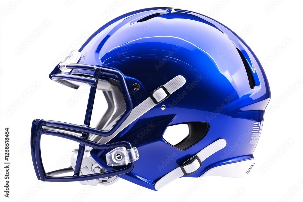 Naklejka premium Blue Football Helmet Studio Shot, White Background (2)