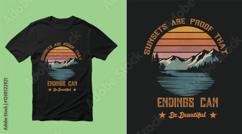vintage sunset t-  shirt design