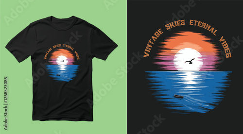 vintage sunset t-  shirt design