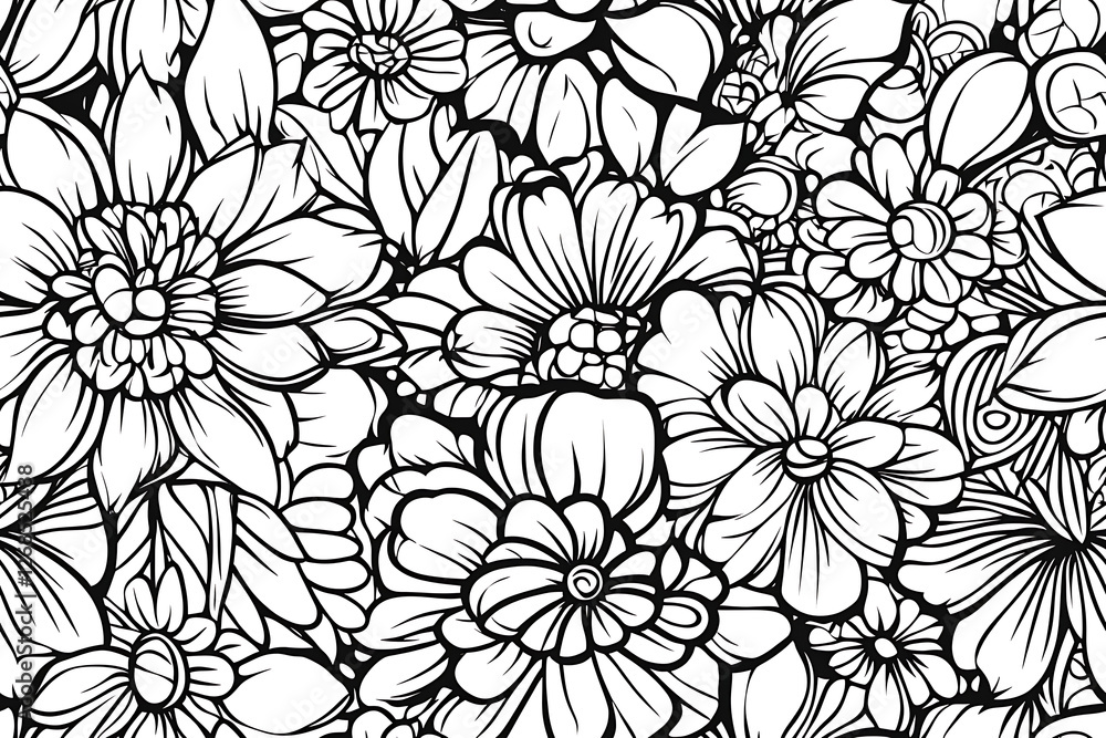 Fototapeta premium Abstract elegance seamless pattern with floral background.