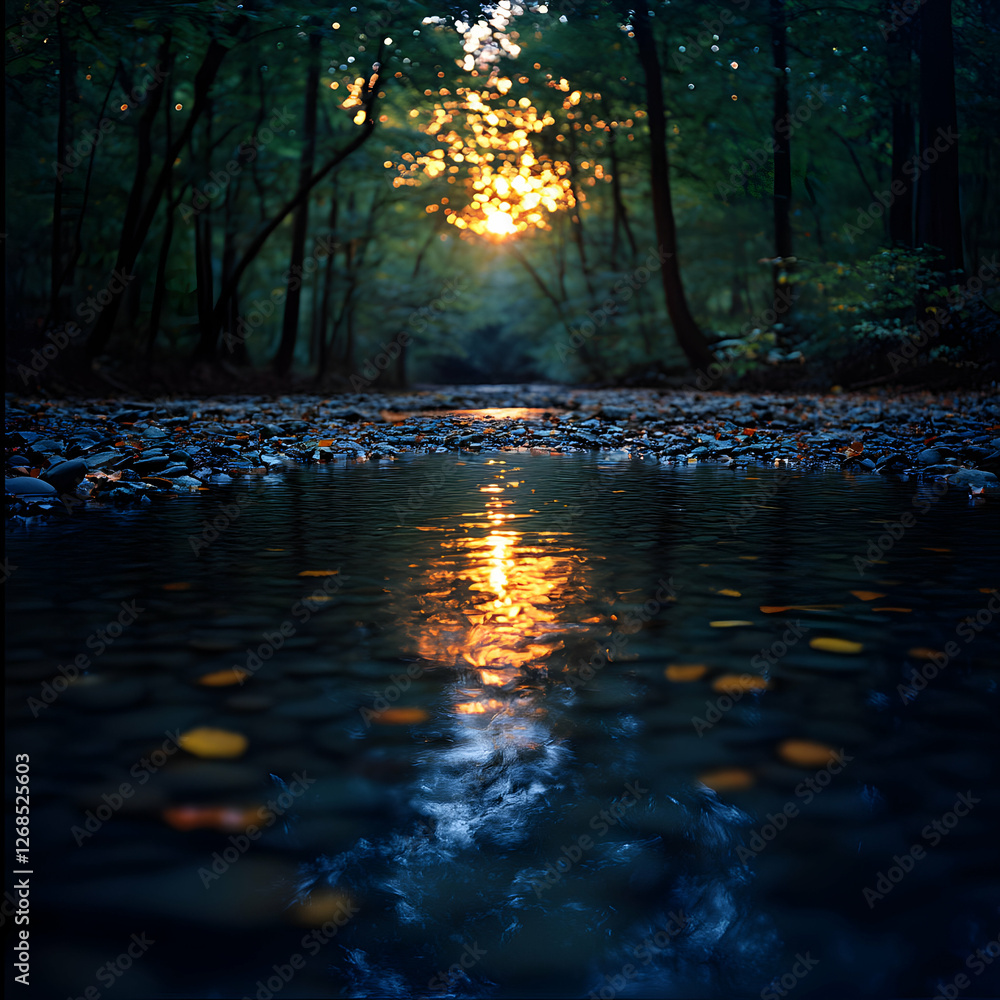 Sunset Reflection in Forest River Sunset Reflection in Forest River