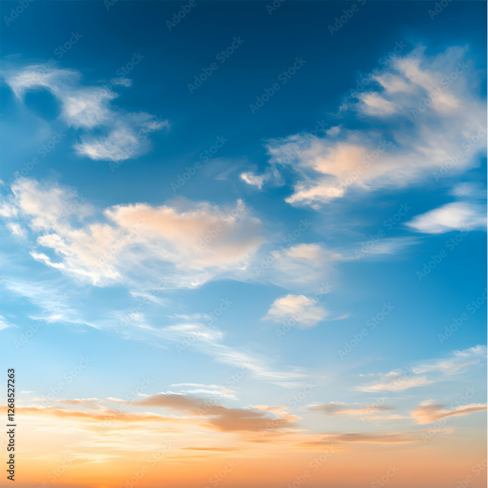 Sunset Sky with Orange and Blue Hues