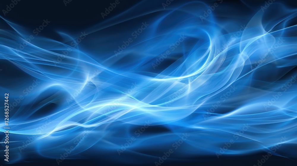 Abstract blue waves create dynamic and fluid background, evoking sense of movement and energy. soft gradients and light effects enhance visual appeal Abstract blue waves create dynamic and fluid background, evoking sense of movement and energy. soft gradients and light effects enhance visual appeal
