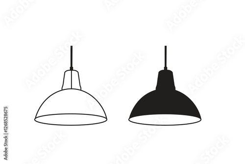 pendant light and lamps vector icon set illustration on white background. pendant light logo art work.