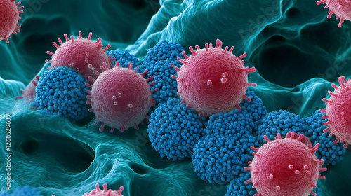 Microscopic Virus and Bacteria Cells – Medical Science Infection Concep