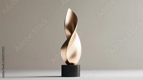 Modern Abstract Gold Sculpture – Elegant Artistic Metal Art Design