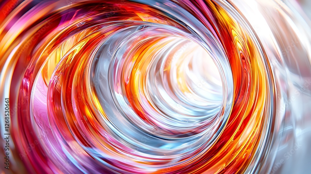 Abstract swirling glass tunnel, vibrant colors, light at end, digital art, website background Abstract swirling glass tunnel, vibrant colors, light at end, digital art, website background