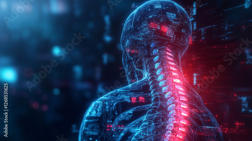 Futuristic Neural Spine Technology and Cybernetic Human Anatomy