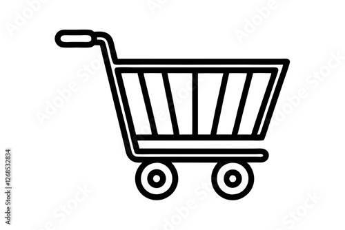 Shopping Cart Line Art Icon for Apps and Websites | Vector Design