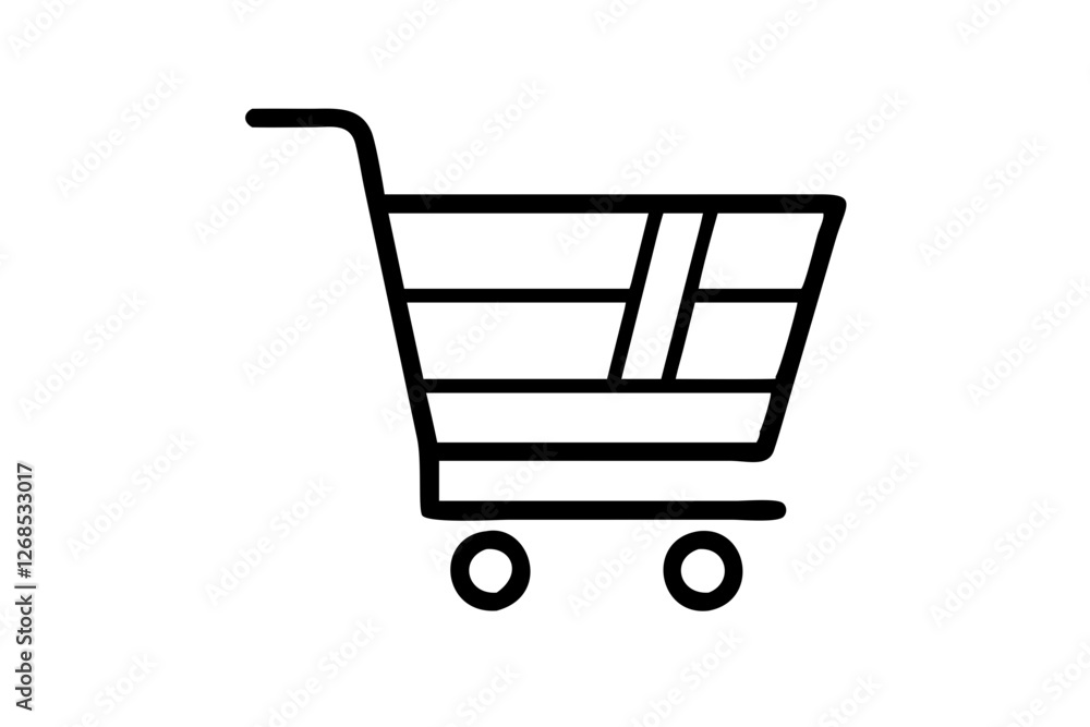 Shopping Cart Line Art Icon for Apps and Websites | Vector Design Shopping Cart Line Art Icon for Apps and Websites | Vector Design