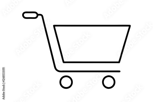 Shopping Cart Line Art Icon for Apps and Websites | Vector Design