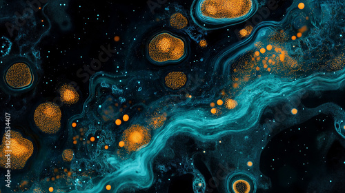  abstract cosmic texture with vibrant colors and fluid patterns