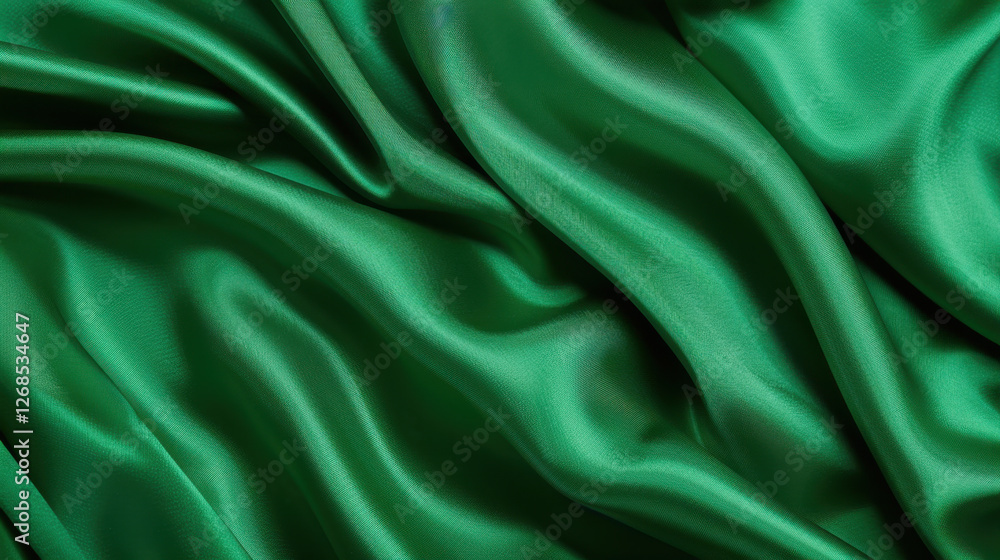 Luxurious green satin fabric with smooth, flowing texture, perfect for elegant designs and fashion. rich color adds vibrancy and sophistication to any project Luxurious green satin fabric with smooth, flowing texture, perfect for elegant designs and fashion. rich color adds vibrancy and sophistication to any project