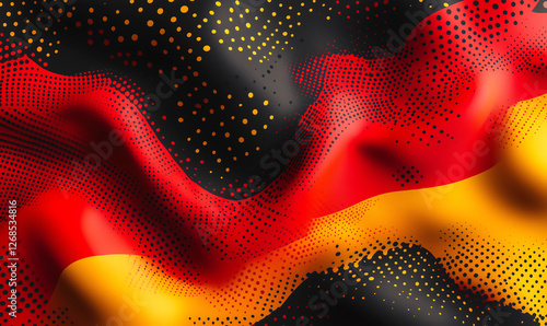 Aboriginal wave texture red yellow black dotted indigenous Australian background cultural pride heritage celebration art copy space backdrop template poster spot art