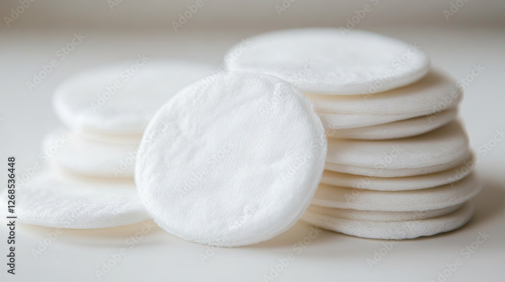 Cotton pads gently removing waterproof eye makeup, leaving a clean surface Cotton pads gently removing waterproof eye makeup, leaving a clean surface