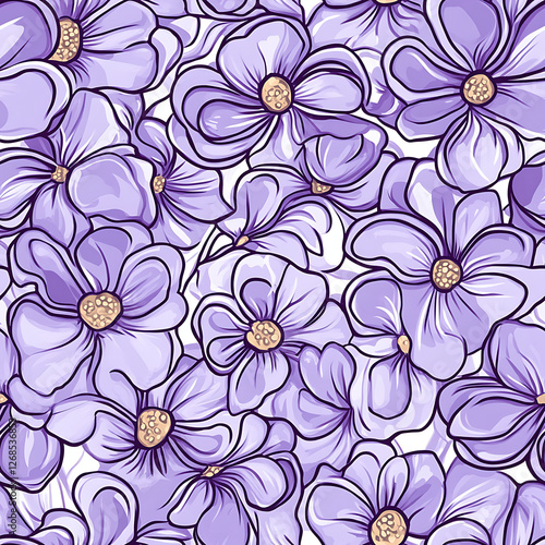 Wallpaper Mural seamless pattern with flowers. Torontodigital.ca
