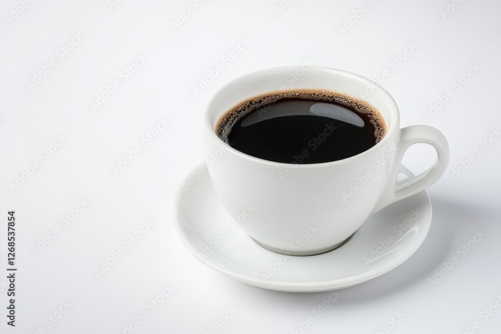 White cup black coffee studio shot, simple background, beverage White cup black coffee studio shot, simple background, beverage