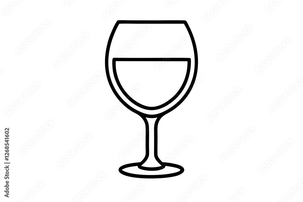 Wine Glass with Wine for Tasting Flat Vector Icon Wine Glass with Wine for Tasting Flat Vector Icon