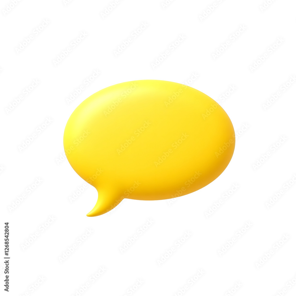 Yellow Speech Bubble PNG on Transparent Background – 3D Chat Icon Yellow Speech Bubble PNG on Transparent Background – 3D Chat Icon