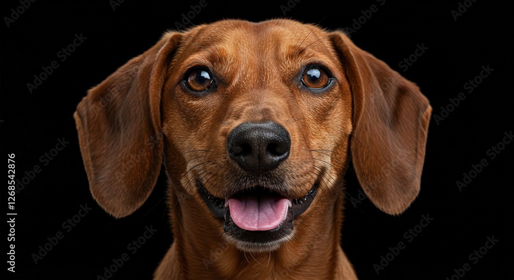 Abstract closeup concept of a beagle with sharply detailed fur and black background Abstract closeup concept of a beagle with sharply detailed fur and black background