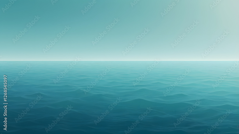 Obraz premium Blue Sea and Sky with Waves and Sunlight