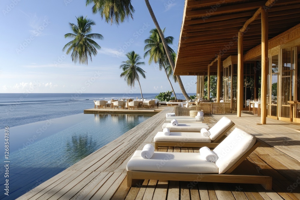 Fototapeta premium Luxury Resort Infinity Pool and Ocean View