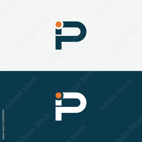 Initial letter PI IP logo design template element. Letter PI IP icon design. Suitable for business and technology isolated.