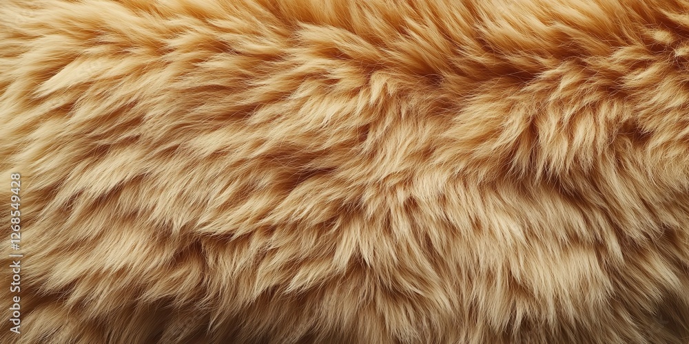 Close-up of the texture and pattern on a golden-brown sheepskin rug, showcasing its softness and warmth, with space for text or product display. Close-up of the texture and pattern on a golden-brown sheepskin rug, showcasing its softness and warmth, with space for text or product display.