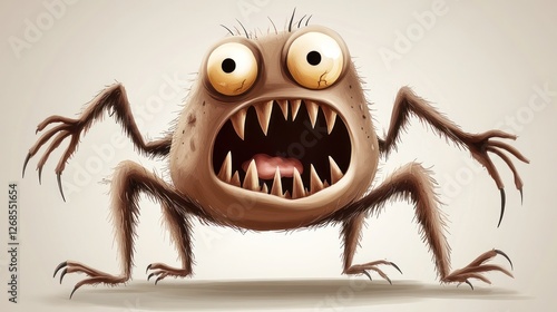 A Hilarious Brown Monster with Sharp Claws and Big Eyes