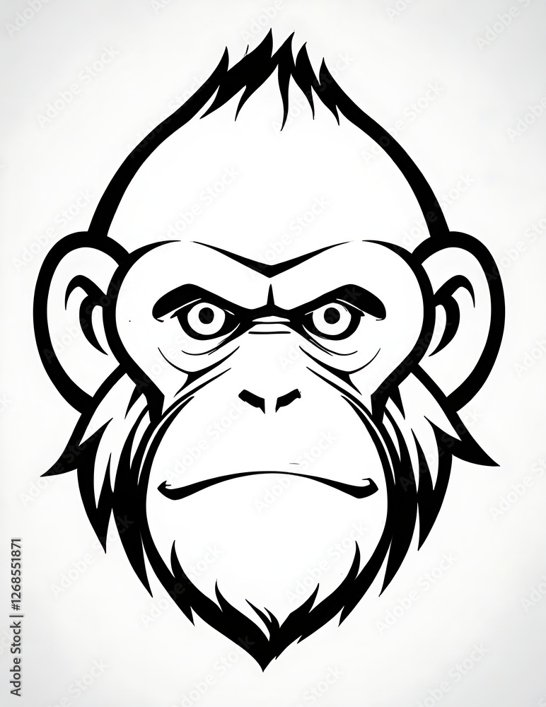 Obraz premium A monkey's head isolated on a white background