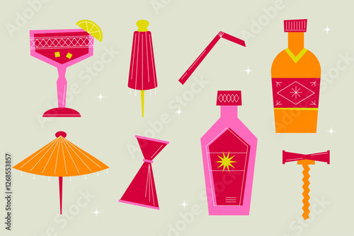 Mid Century Cocktail Illustration