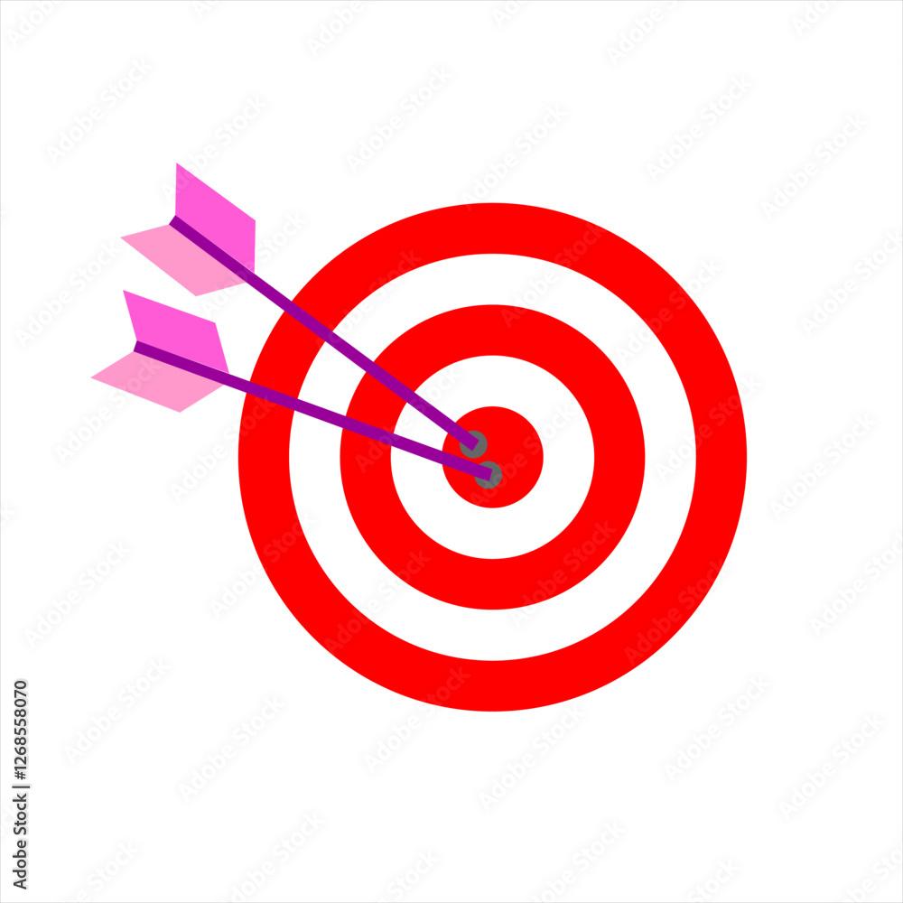 vector illustration of a dartboard with two arrows vector illustration of a dartboard with two arrows