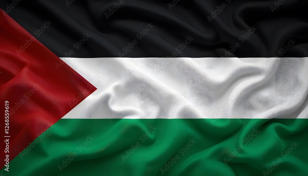 Palestine Flag Waving Patriotic Symbol of National Identity and Independence Palestine Flag Waving Patriotic Symbol of National Identity and Independence