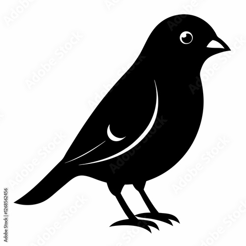 Minimalist Black Canary Silhouette Vector