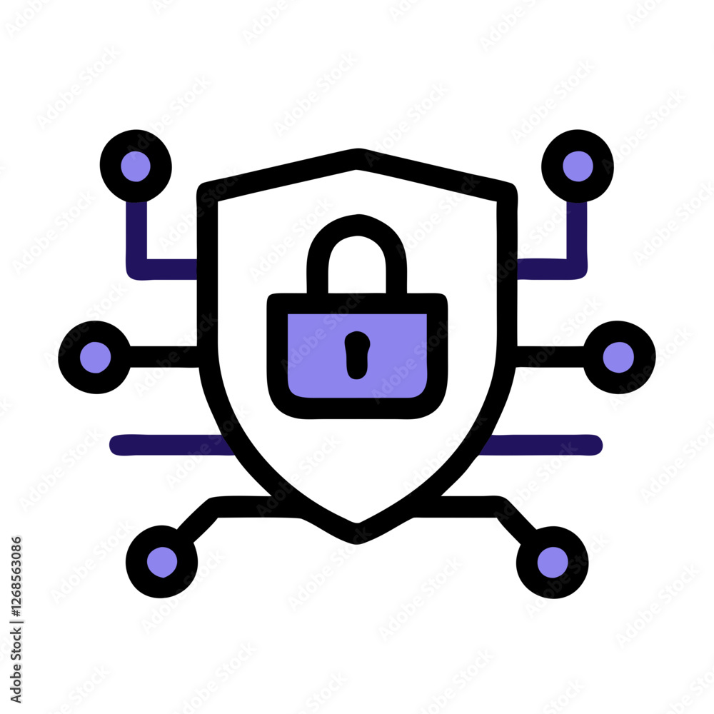 Flat Cybersecurity Icon Vector - Simple Design for Firewall Protection Dark Web Defense. Flat Cybersecurity Icon Vector - Simple Design for Firewall Protection Dark Web Defense.