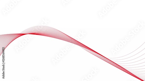 Abstract waves lines minimal elegant red color animation. White background 4k video Seamless looping.