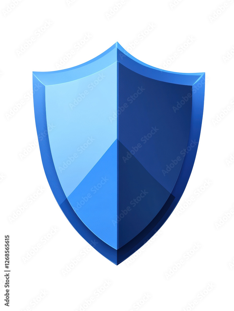 Blue shield icon on white isolated background Blue shield icon on white isolated background