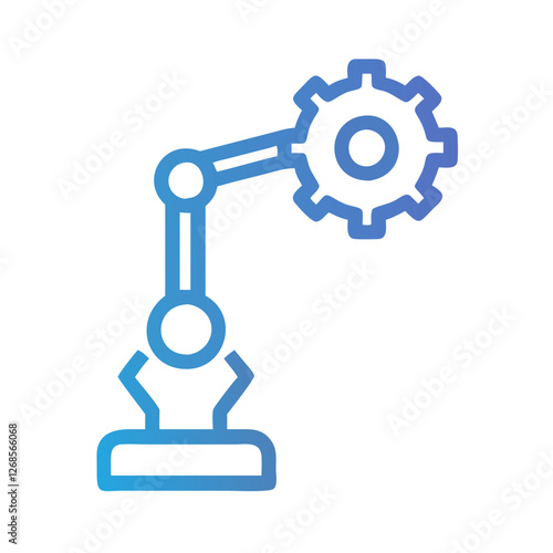 Industrial robotic arm with gear mechanism illustration