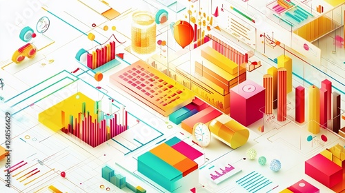 Vibrant depiction of customer segmentation strategies in consumer goods showcasing behavioral analysis and targeting workflows