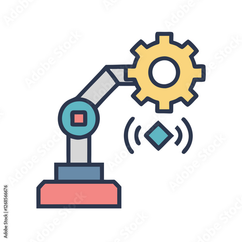 Industrial robotic arm integrating code for automated manufacturing processes
