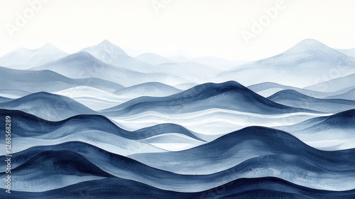 Wallpaper Mural Abstract Watercolor Painting of Blue Mountains Torontodigital.ca
