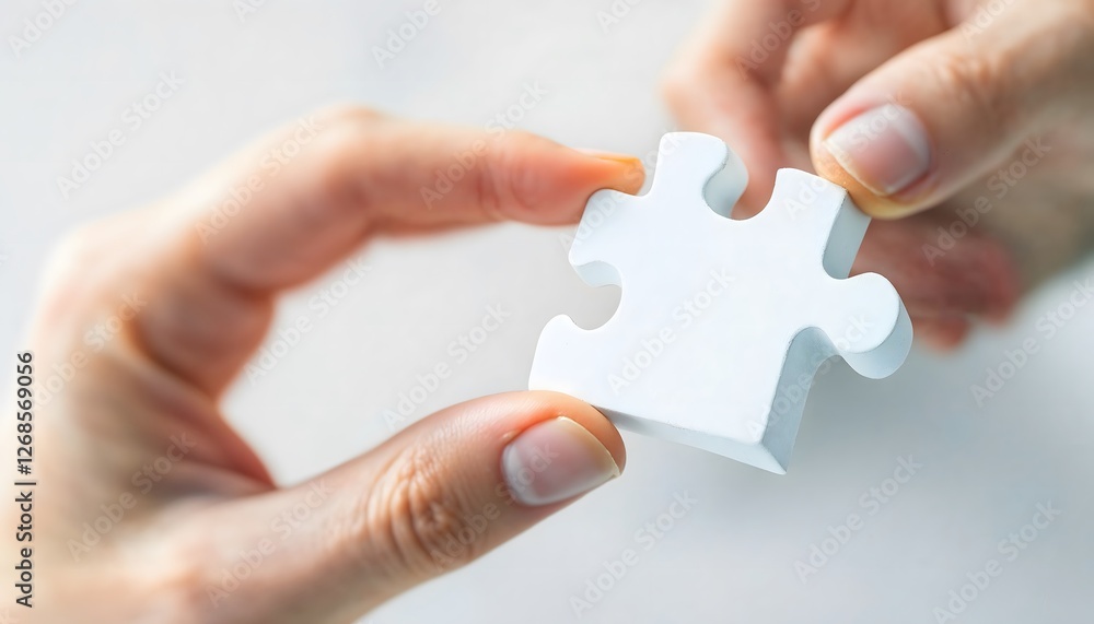 Holding Puzzle Piece Completing a Challenge for Business Success Holding Puzzle Piece Completing a Challenge for Business Success